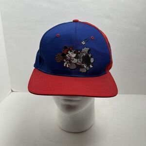 VTG Mickey Mouse Catchin' The Fever Baseball Mickey Unlimited Snapback Hat Cap